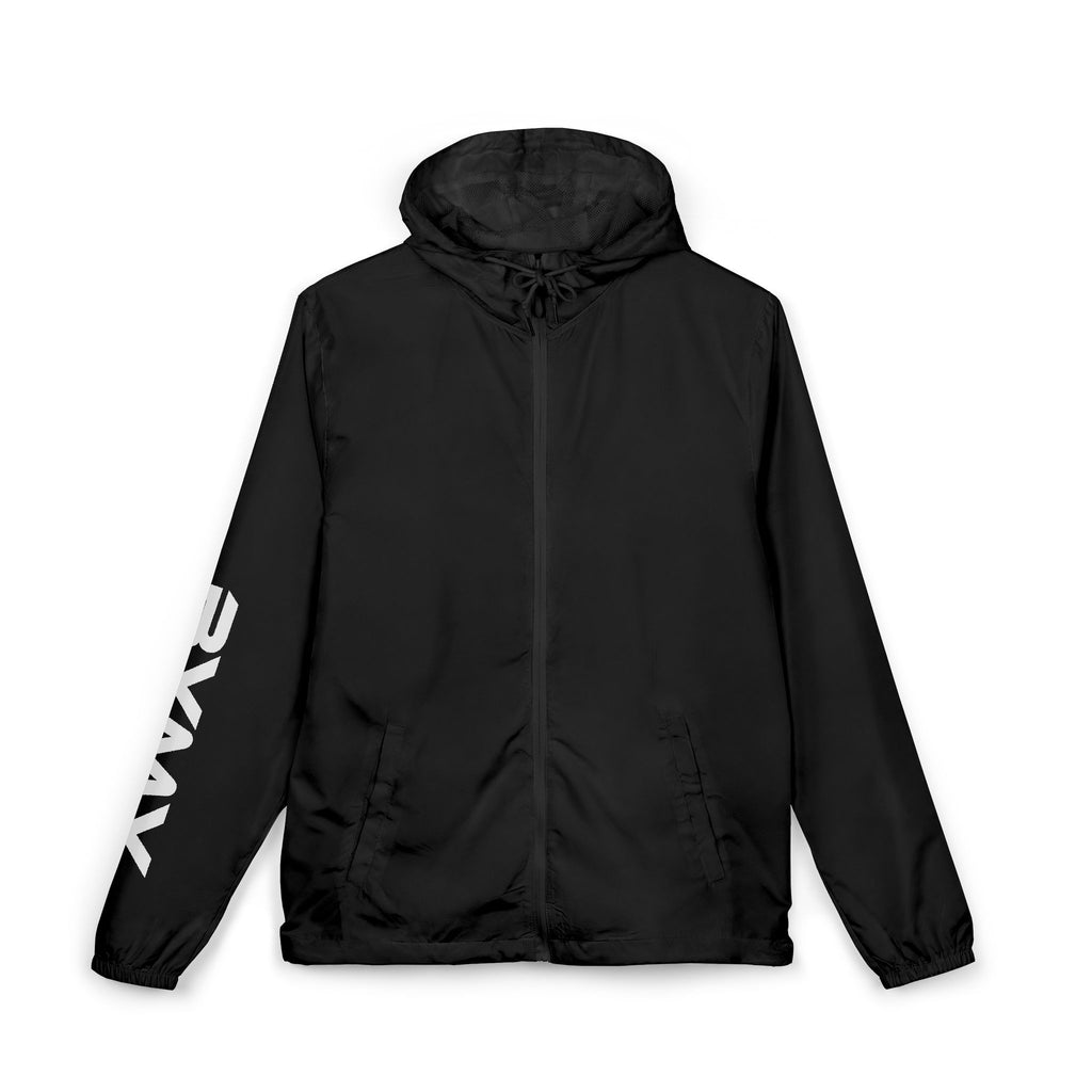 Windbreaker Jacket — Bold Japanese Kanji Graphic (Work • Money • Peace)